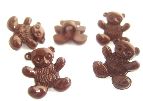B15930 15mm Brown Teddy Bear Shaped Novelty Shank Button