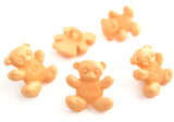 B15931 15mm Peach Teddy Bear Shaped Novelty Shank Button