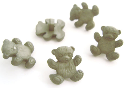 B15934 15mm Grey Teddy Bear Shaped Novelty Shank Button