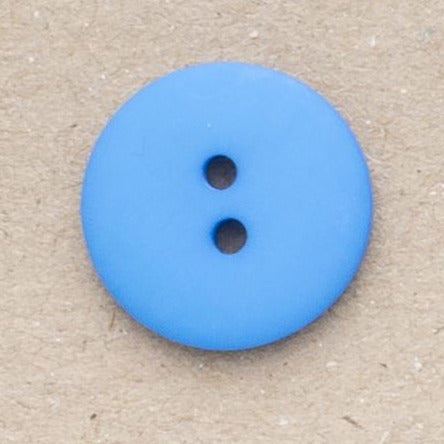 B14443 15mm Pale Royal Blue Matt and Lightly Domed 2 Hole Button