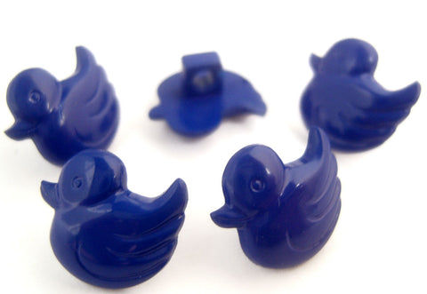 B16484 14mm Royal Blue Duck Shaped Novelty Shank Button