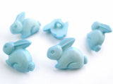 B16808 19mm Pale Blue Bunny Rabbit Shaped Novelty Childrens Shank Button