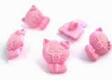 B16813 15mm Pink Kitty Cat Shaped Novelty Shank Button