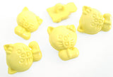 B16817 15mm Lemon Kitty Cat Shaped Novelty Shank Button