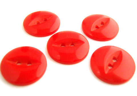 B16868 16mm Flame Red Orange Polyester Fish Eye 2 Hole Button