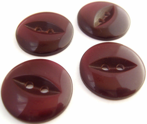 B16915 19mm Maroon Polyester Fish Eye 2 Hole Button