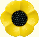 B17113 38mm Yellow-Black Sunflower / Daisy Flower Novelty Shank Button