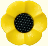 B17113 38mm Yellow-Black Sunflower / Daisy Flower Novelty Shank Button