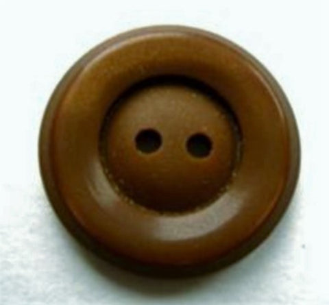 B17155L 20mm Deep Sable Brown Pearlised Rim, Matt Centre 2 Hole Button