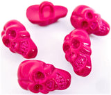 B17162 17mm Cerise Pink Skull Novelty Halloween Childrens Shank Button