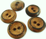 B17195 18mm Wooden 2 Hole Button, Chunky Rim and Concave Centre