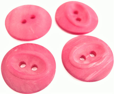 B17352 19mm Tonal Cerise Pink Semi Pearlised 2 Hole Button,Oval Centre