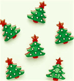 B18209 25mm Christmas Tree Design Novelty Shank Button