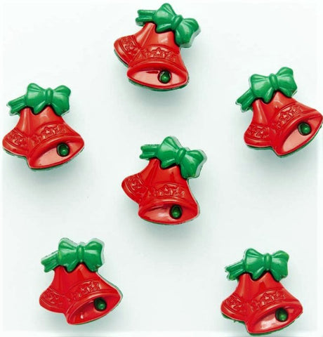 B18210 17mm Christmas Bells Design Novelty Shank Button