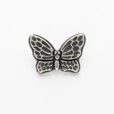 B18215 20mm Antique Silver Metal Butterfly Design Novelty Shank Button