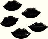 B3053 24mm Black Sexy Lips Design Novelty Childrens Shank Button
