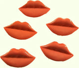 B3056 24mm Dull Orange Sexy Lips Design Novelty Childrens Shank Button