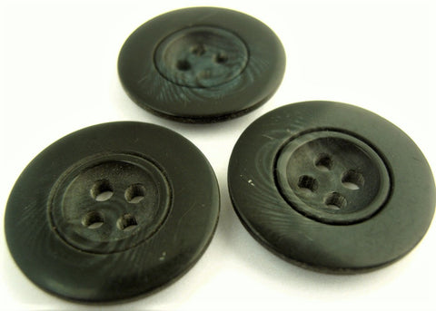 B4643 27mm Black and Subtle Grey Soft Sheen 4 Hole Button