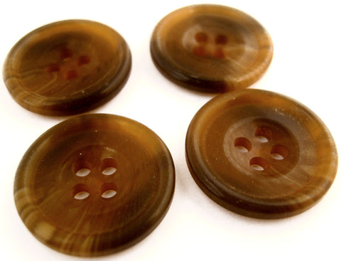 B5666 20mm Browns and Toffee High Gloss 4 Hole Button