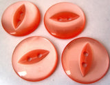 B7403 19mm Pale Coral Pink 2 Hole Polyester Fish Eye Button - Ribbonmoon