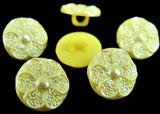 B7634 12mm Pearl Lemon Flower Design Nylon Shank Button