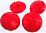B10185 20mm Red Leather Effect Nylon Domed Football Shank Button