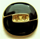 B8177 18mm Gold Plated Metal-Black Onyx Effect 2 Hole Button