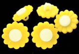 B8407 15mm Lemon and White Daisy Flower Design Nylon Shank Button