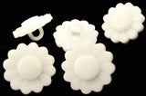 B8422 15mm White Daisy Flower Design Nylon Shank Button