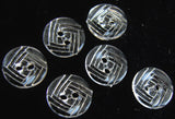 B8431 13mm Clear Polyester Glass Effect 2 Hole Button