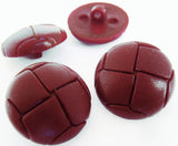 B8441 25mm Wine Leather Effect Nylon Football Domed Shank Button
