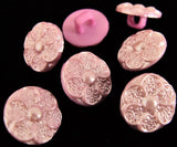 B8475 12mm Pearl Pale Pink Flower Design Nylon Shank Button