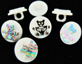 B8479 12mm White-Metallic Iridescent Teddy Bear Childrens Shank Button