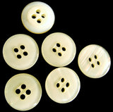 B8515 15mm Ivory-Iridescent Mother of Pearl Effct 4 Hole Button