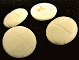 B9910 25mm Cream Leather Effect Nylon Football Domed Shank Button
