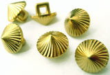 B9914 11mm Gilded Gold Poly Shank Button, Rising to a Centre Point