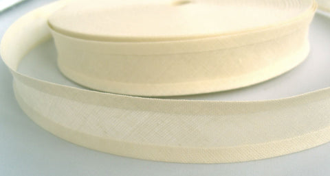 BB061 16mm Cream 100% Cotton Bias Binding Tape