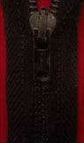 Z0911 55cm Black Metal Teeth No.3 Open End Zip, Cotton Fabric