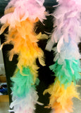 Feather Boa Pale Pink, Orange, Lemon,Mint, Blue Approx 1.65 metres Long