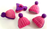 B18088 16mm Purple and Pink Bobble Hat Novelty Childrens Shank Button