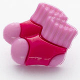 B6891 16mm Cerise and Pink Bootie Childrens Novelty Shank Button