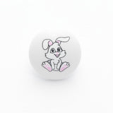 B6012 15mm Bunny Rabbit Picture Design Childrens Novelty Shank Button