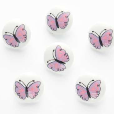 B6098 15mm Butterfly Picture Design Novelty Childrens Shank Button