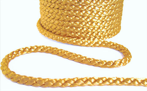 C495 6mm Crepe Cord by British Trimmings, Honey Gold D10