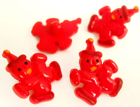 B18085 20mm Red Clown Design Novelty Childrens Shank Button