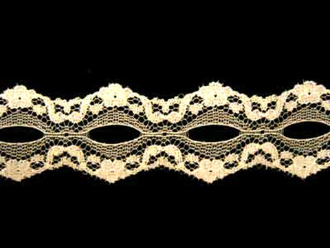 L261C 32mm Cream Eyelet or Knitting In Lace Clearance - Ribbonmoon