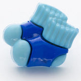B6885 16mm Royal and Pale Blue Bootie Childrens Novelty Shank Button