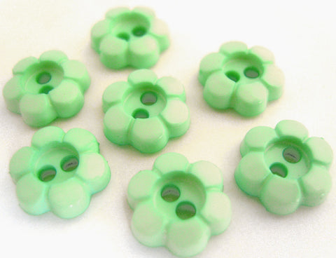 B14150 11mm Mint Green Glossy 2 Hole Daisy Button