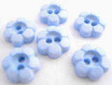 B14120 11mm Pale Blue Glossy 2 Hole Daisy Button