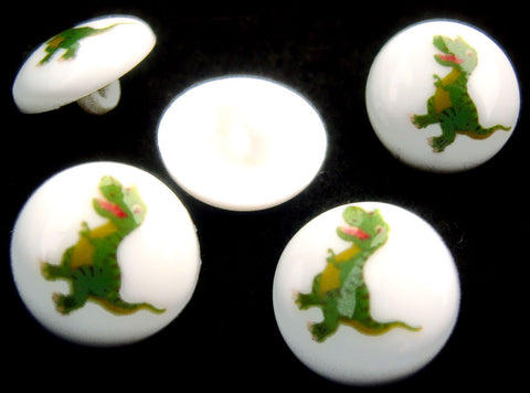 B16497 15mm Dinosaur Picture Design Novelty Childrens Shank Button